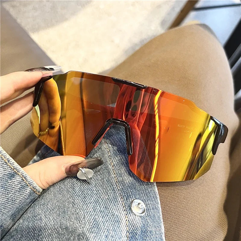 Nuevas gafas de sol de ciclismo de gran montura UV400, protección UV, deportes al aire libre, a prueba de viento, antirayos ultravioleta, para senderismo y escalada