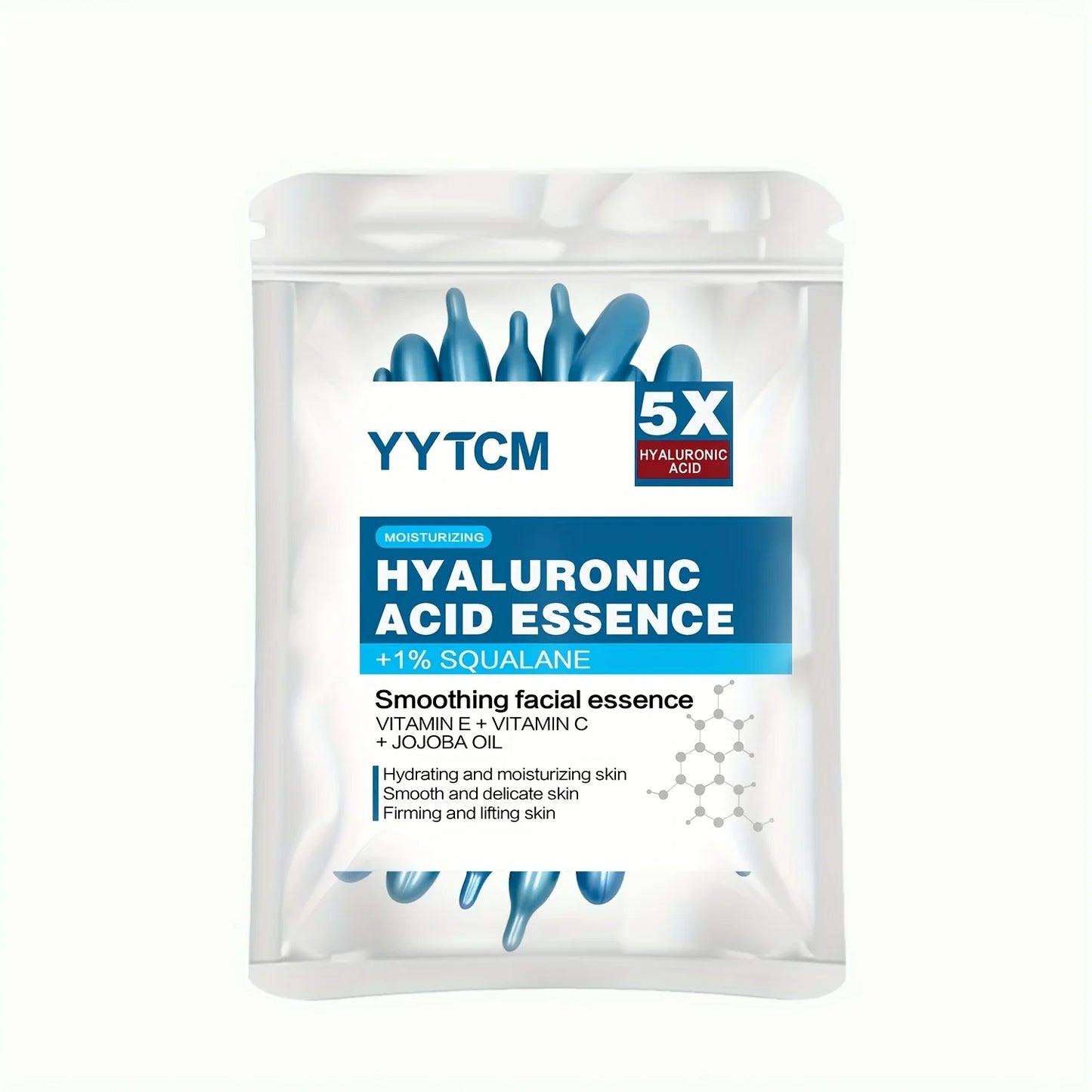 Hyaluronic Acid Deep Hydrating Capsule Essence, Moisturizing and Brightening Skin Essence (0.4g x 30 capsules)/bag -1 bag