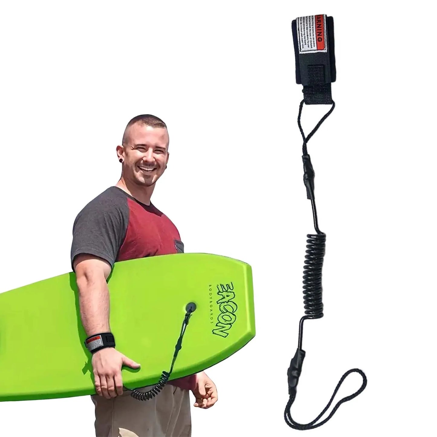 1 pieza nueva y caliente, correa de surf de seguridad con cordón para la mano y correa de tobillo simple, correa en espiral adecuada para olas pequeñas y medianas