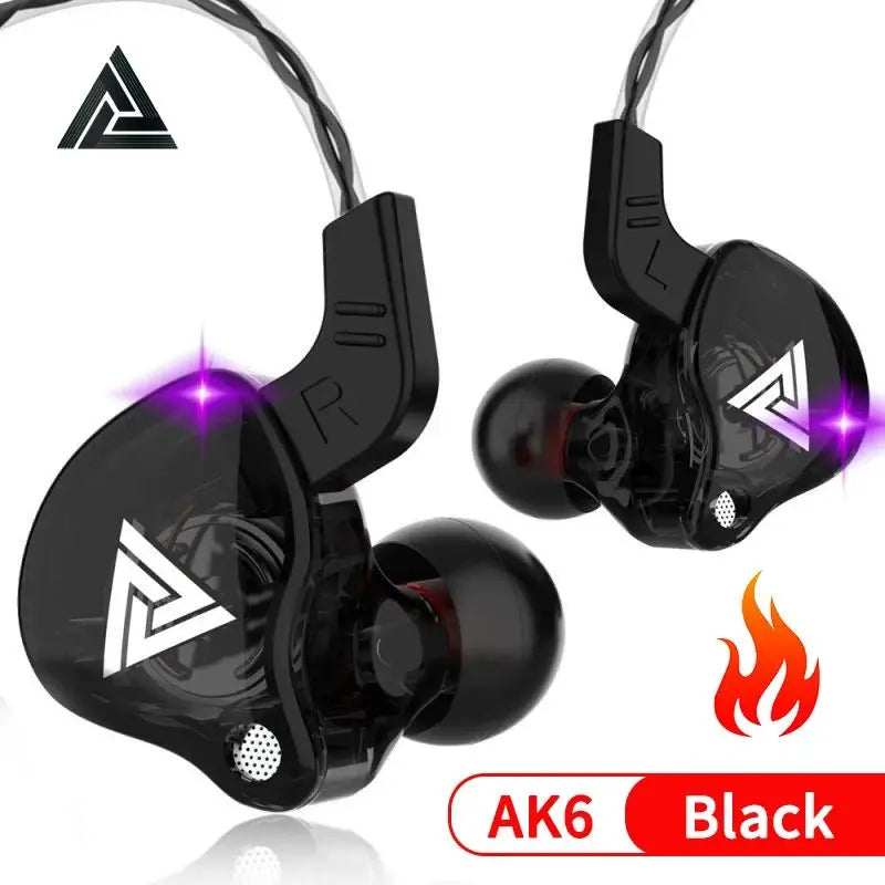 Original QKZ AK6 Copper Driver HiFi Wired Earphone 3.5MM Running Sports Headset Bass Stereo Headphone Music Earbuds In-ear with Mic
