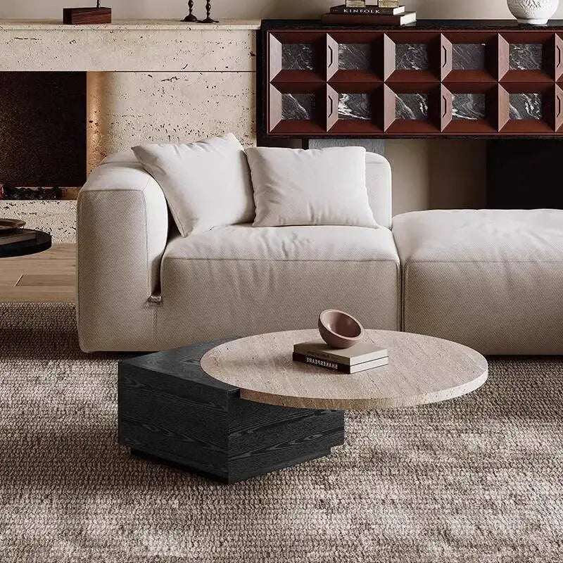Wabi Sabi conjuntos Mesa de centro redonda Belleza Diseño único Mesa de centro moderna de lujo Mesa de centro para sala de estar Muebles para el hogar