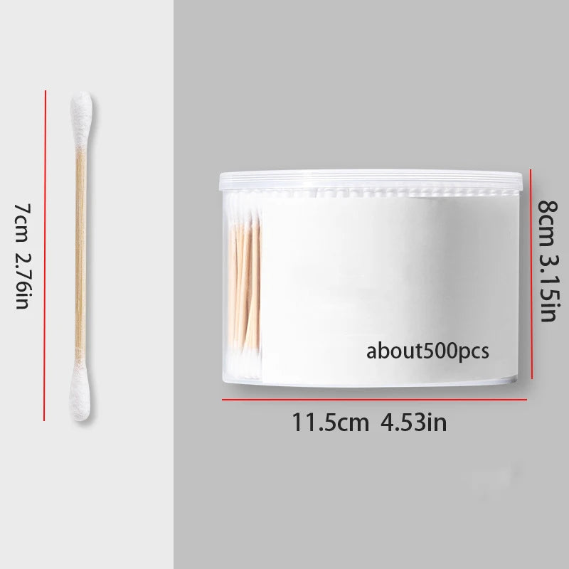 Bastoncillos de algodón desechables de doble punta, 100 unidades, para limpieza de oídos y desmaquillado