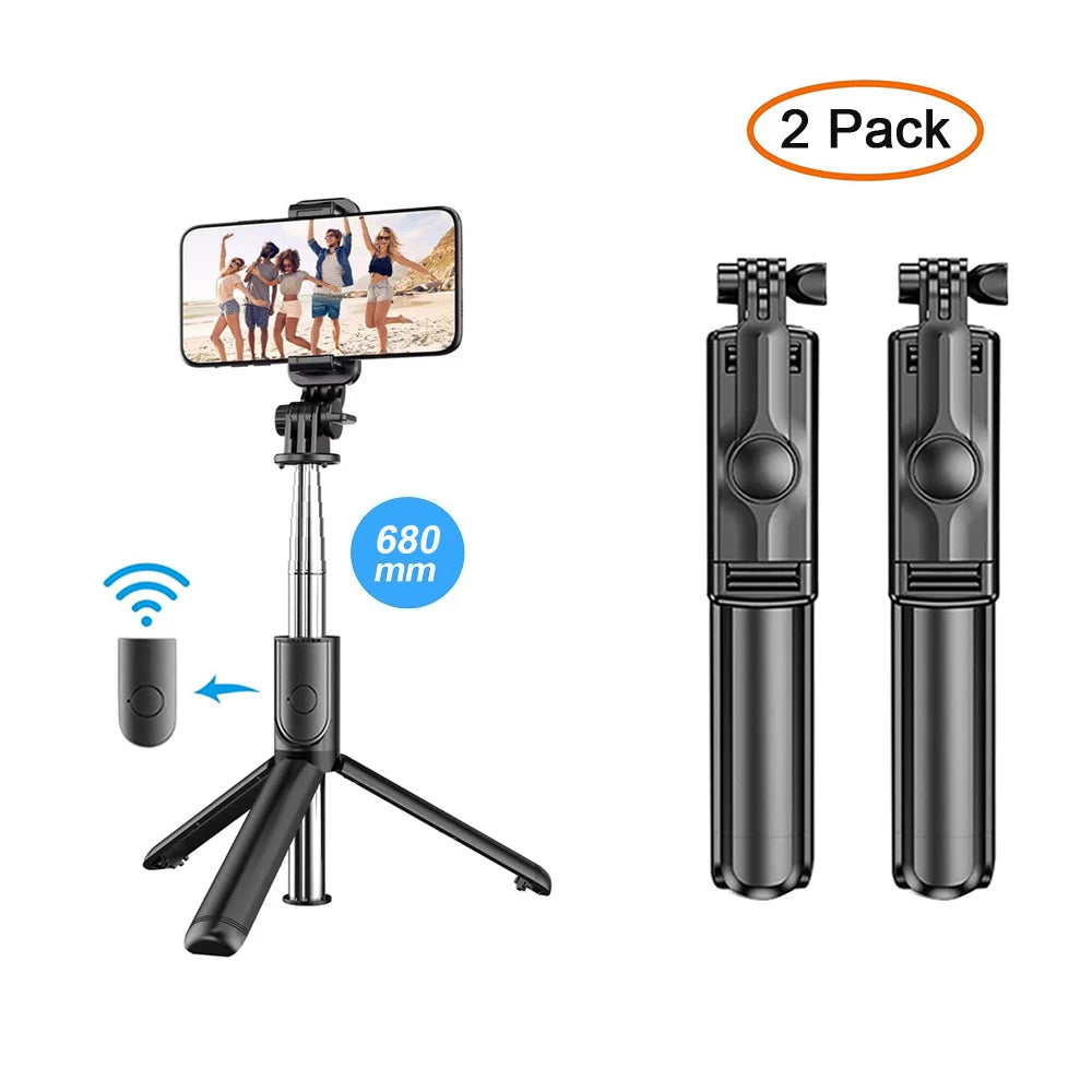Trípode selfie Bluetooth inalámbrico 3 en 1, con obturador de luz de relleno, control remoto, monopie plegable portátil para iPhone smartphone