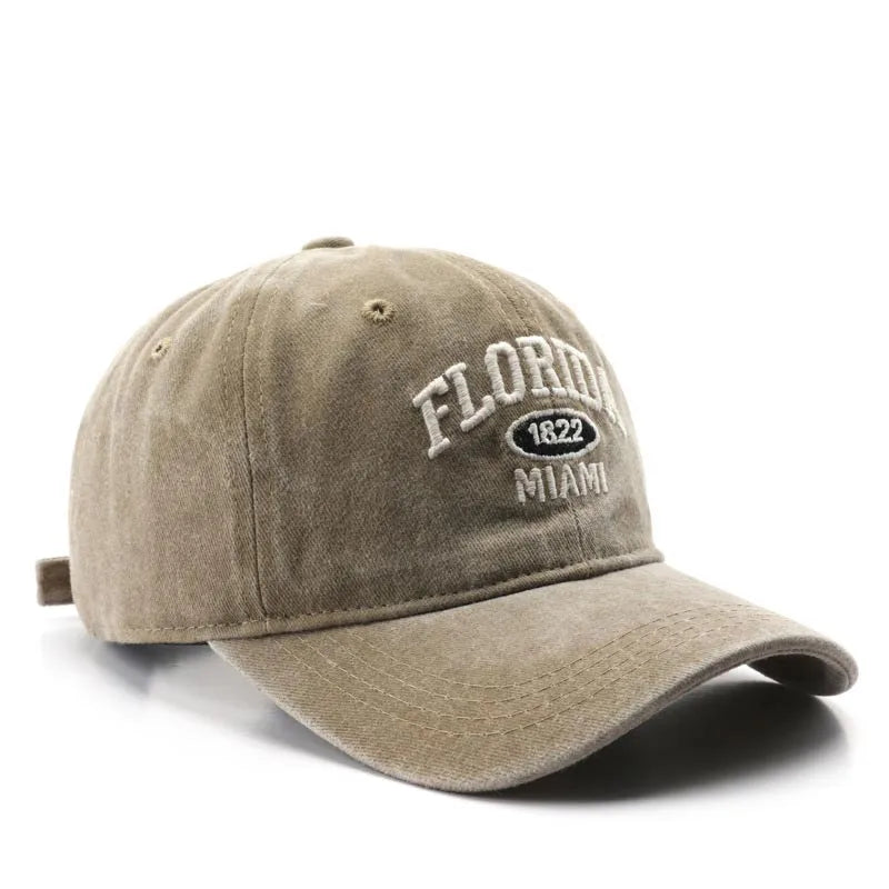 Men Women Embroidered Letter Baseball Cap Vintage Fashion Solid Adjustable Outdoor Sports Snapback Hat Distressed Gorras