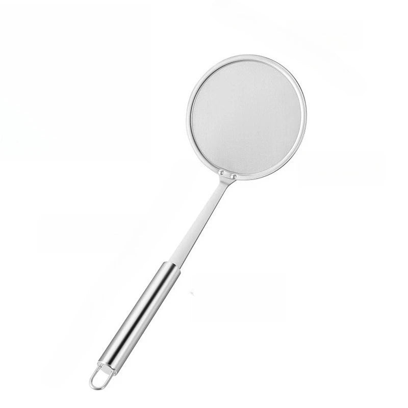 Cuchara skimmer de acero inoxidable 304, cuchara filtrante de grasa, colador de alimentos de malla fina para filtrar aceite y espuma, 1 paquete