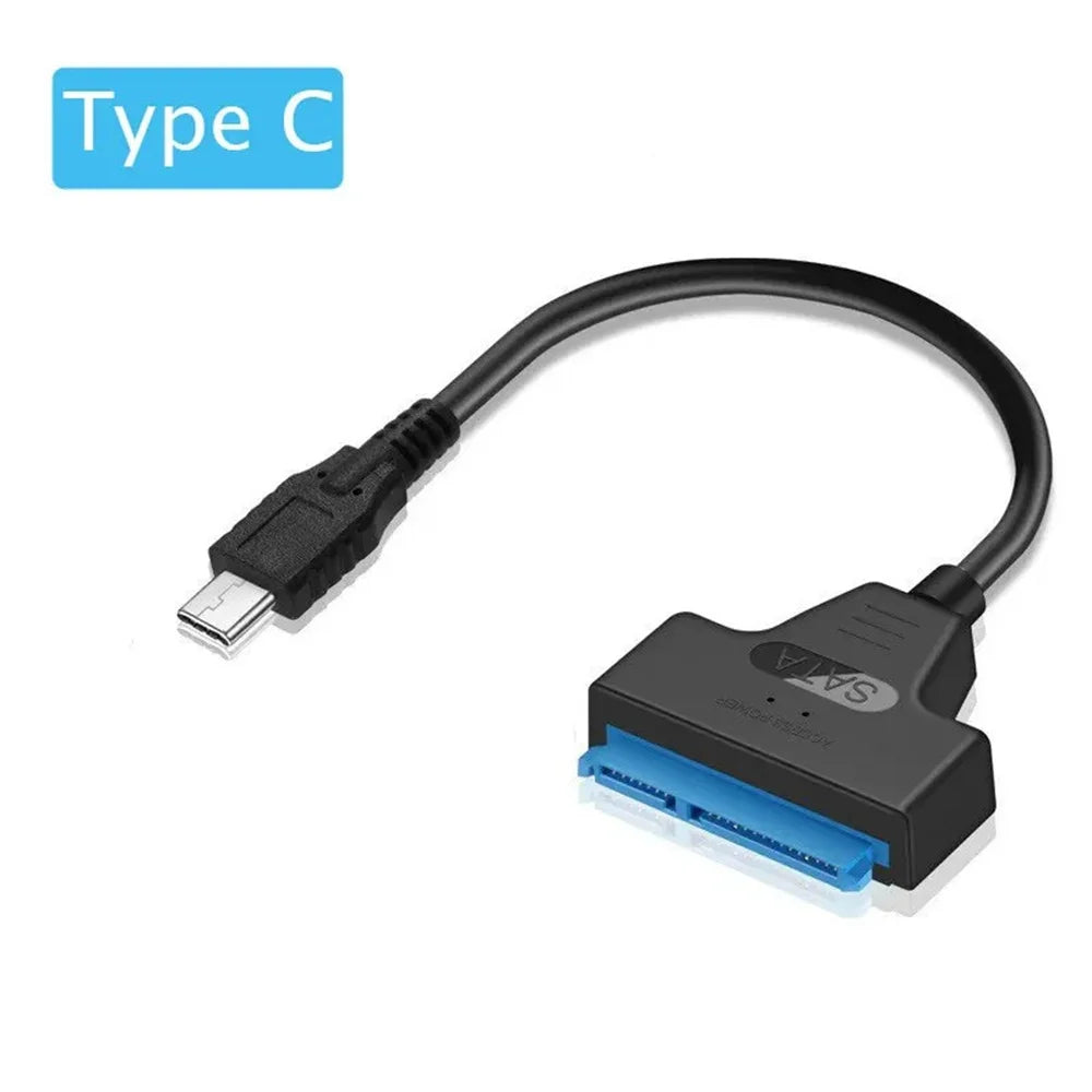 Câble SATA vers USB 3.0/2.0 jusqu'à 6 Gbps pour disque dur SSD externe 2.5 pouces, adaptateur SATA 3 22 broches, cordon USB 3.0 vers Sata III