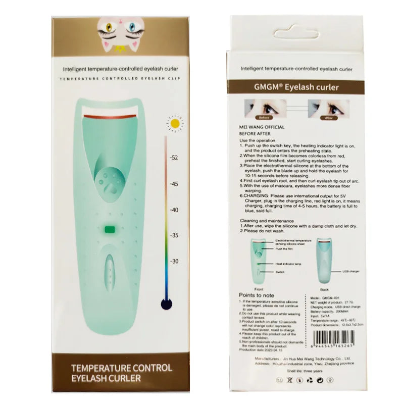 Recourbe-Cils Chauffant Électrique — Maquillage Longue Durée & Permanente Femme