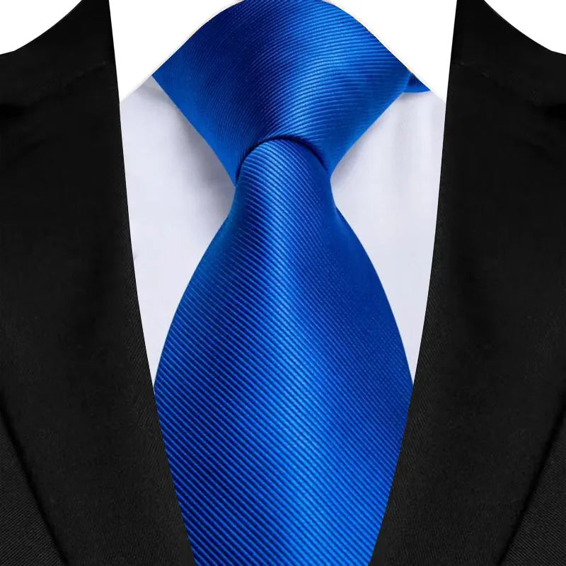 Corbata clásica de cachemira a rayas para hombre, 8 cm, Jacquard, de lujo, color azul real, accesorios, uso diario, regalo para fiesta de boda