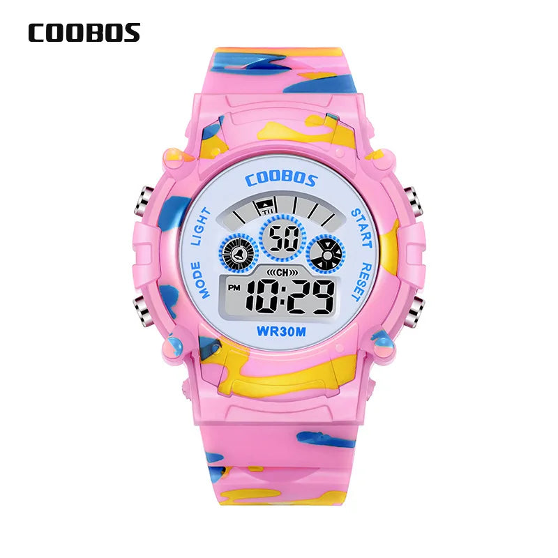 Enfants montre numérique étanche Led lumineuse montre pour enfants sport Camouflage montres pour garçons filles étudiant horloge montre enfant