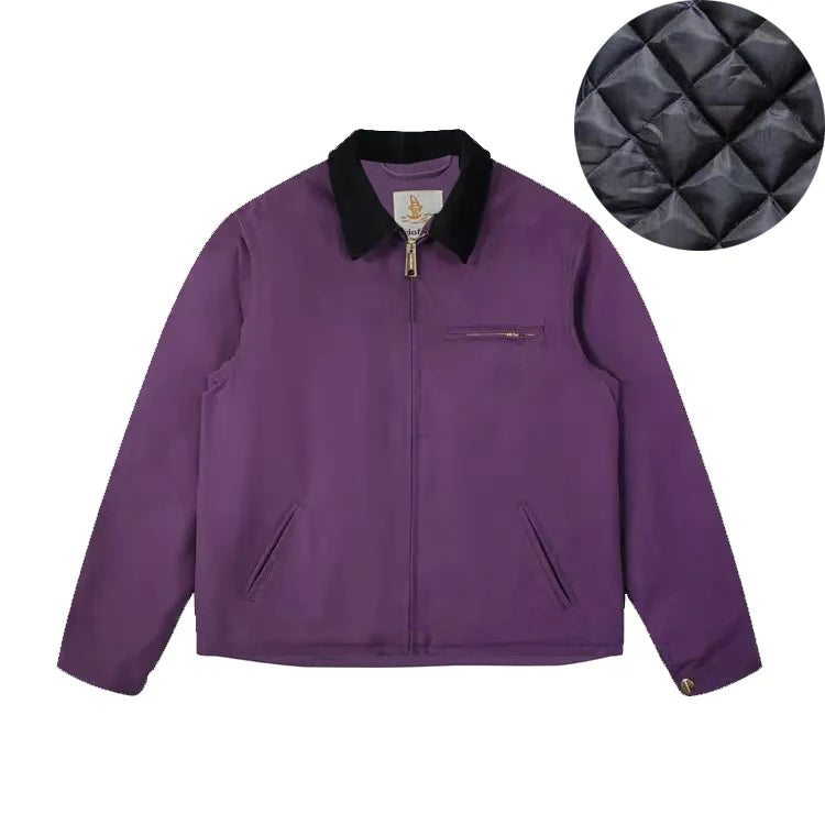 DAFEILI Fall Winter J30 Lined Blanket Casual Vintage Washed Canvas Detroit Workwear Jackets