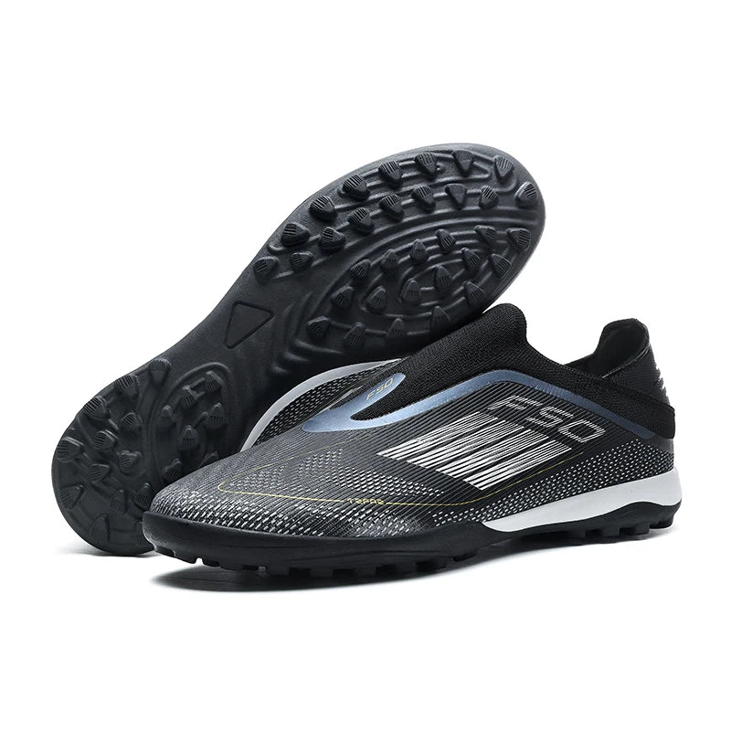 qztzx Chaussures de Football Homme FG Crampons Cuir Verni — Montantes, Terrain Dur EU 32–48