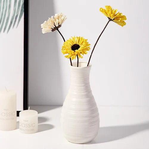 Vase nordique en plastique – Petit pot de fleurs décoratif pour salon, style moderne
