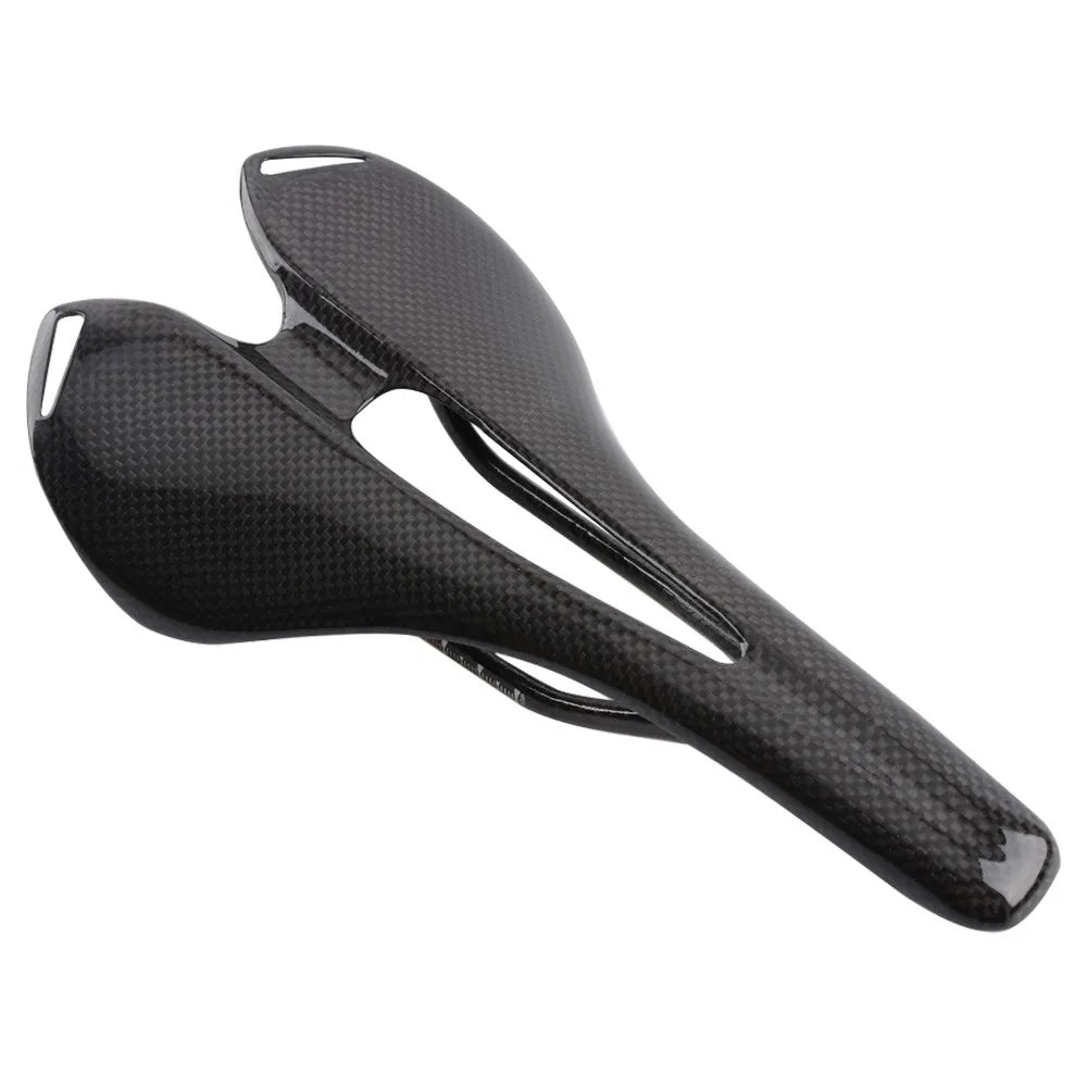 Asiento de bicicleta ultraligero de carbono 3K, sillín de carreras MTB, sillín de bicicleta de carretera ondulado para hombres, colchoneta de asiento de ciclismo, Pieza de repuesto