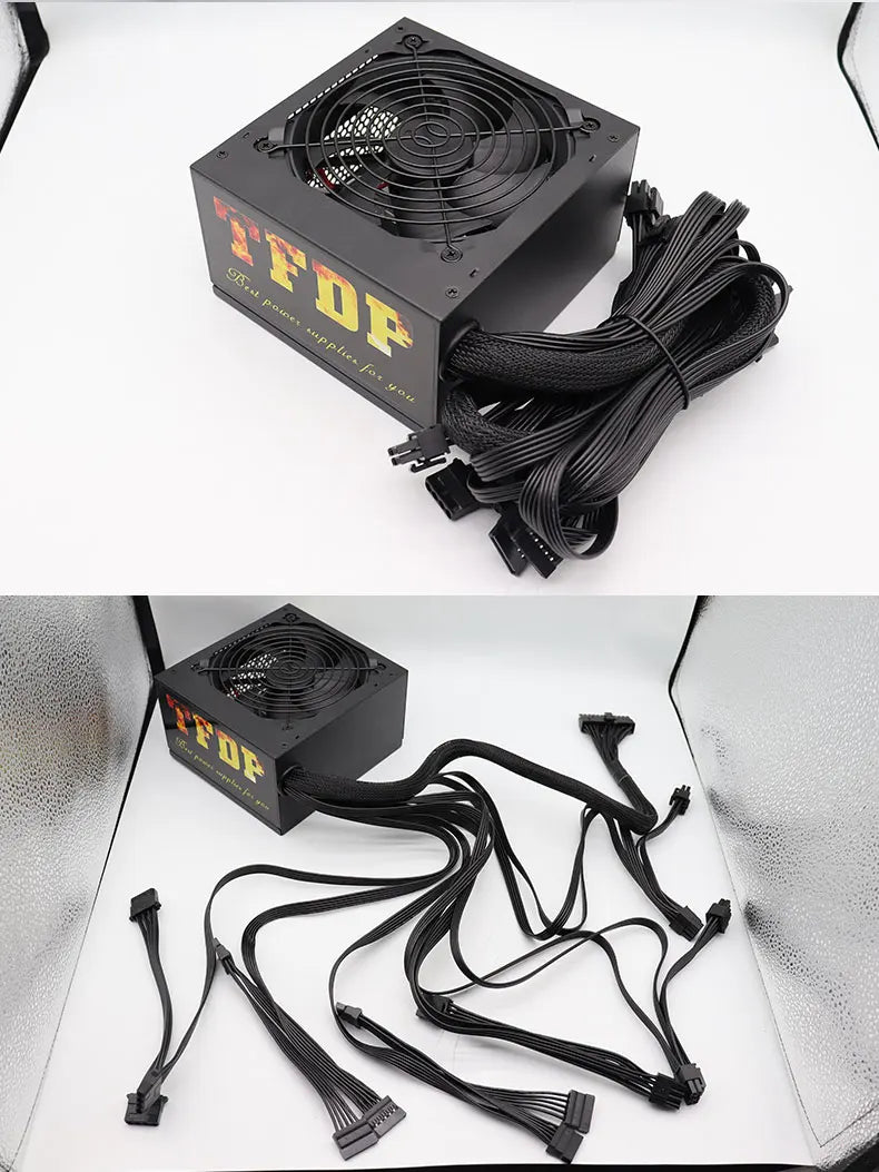800W alimentation 90 PLUS or ATX ordinateur de bureau PSU Mining Chia puissance nominale 800W jeu compétitif Gamer 110V 220V