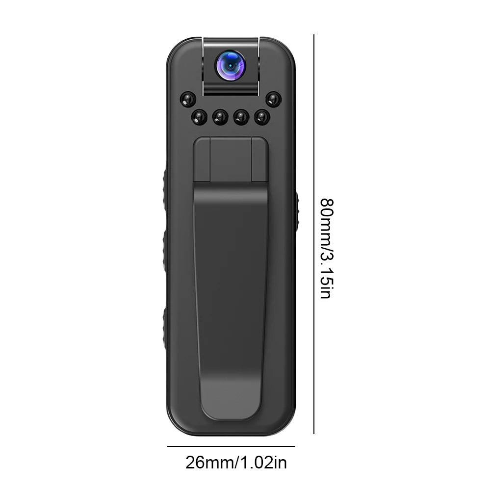 Mini 1080P HD Camcorder, Small Police Body, with Back Clip, Infrared Night Vision, Video Surveillance Camcorder