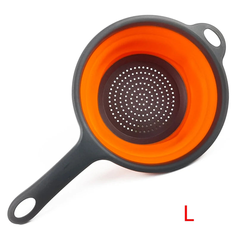 Passoire pliable en silicone avec poignée — égoutter pâtes, légumes, fruits, cuisine