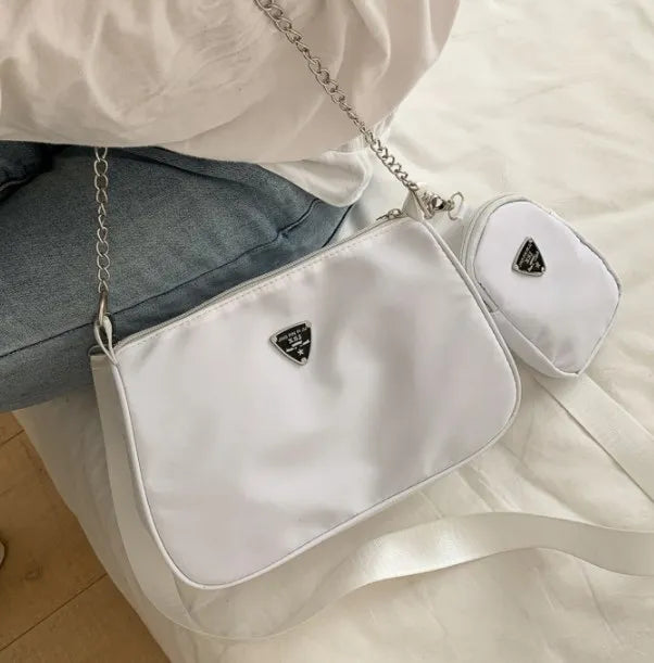 Juego de 2 bolsos de mano de nailon, bolsos de mano chic y resistentes con JOStrap para 03 usos y viajes