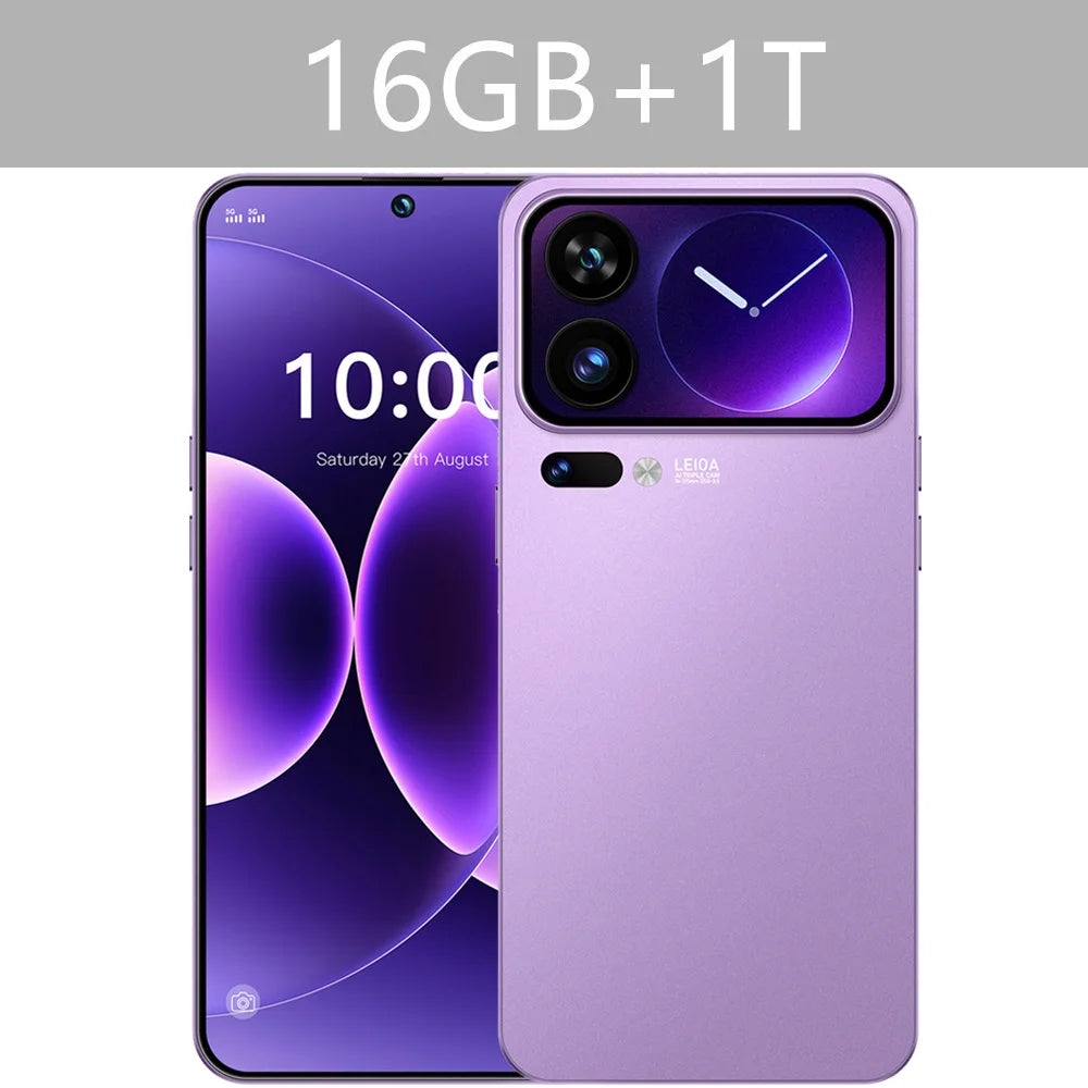 NOUVEAU HOT M17 Pro Max Smartphone 7.3HD Original Pas Cher 5G Double Carte Double Veille Téléphones Mobiles 7800mAh Android 15 Téléphones Mobiles