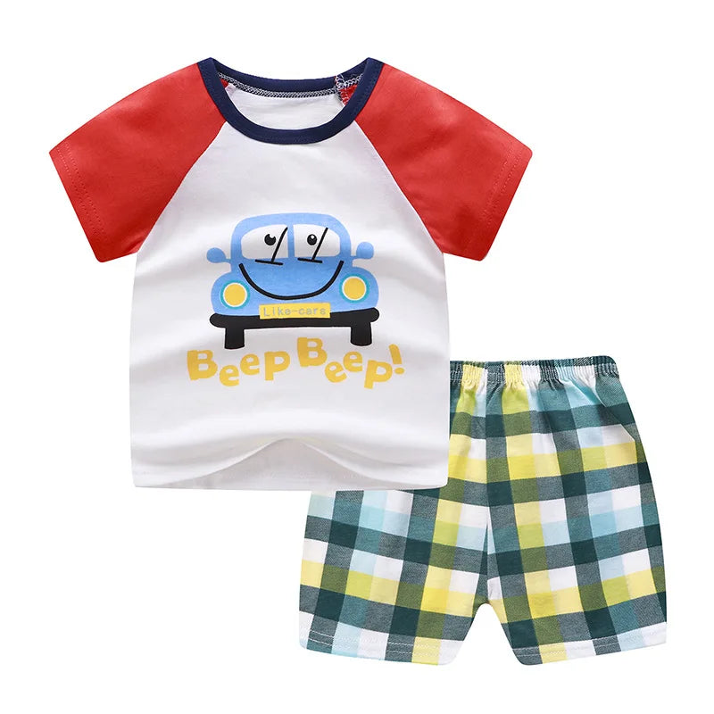 Winnie Pooh lindo conjunto de ropa de verano para niños, chándal de dibujos animados, moda para bebés, niños, camiseta de manga corta + pantalones cortos, 2 piezas