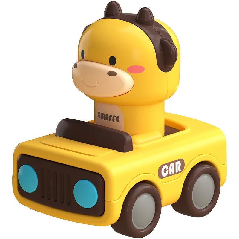Jouet Voiture Animal Dessin Animé Presse — Véhicule Amusant Enfants