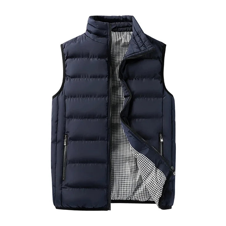 Chaleco cortavientos para hombre, chaleco sin mangas, chaqueta de invierno, abrigo casual, chaleco de algodón cálido grueso para hombre.