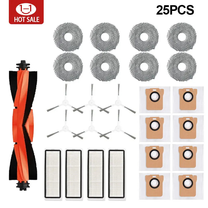 Bolsa para polvo para robot aspirador Xiaomi X20 + / X20 Plus, accesorios de trapeador y rejilla, cepillo lateral principal, filtro Hepa, piezas de repuesto