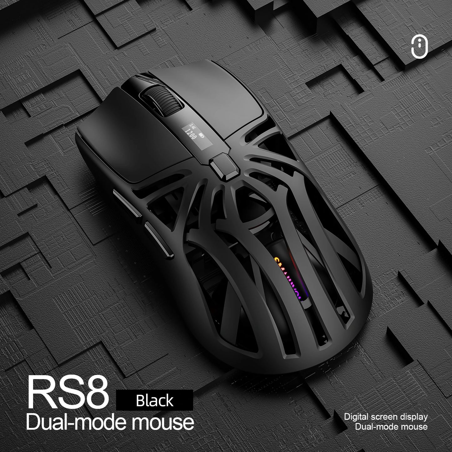 SmailWolf RS8 Bluetooth sans fil 2.4g souris de jeu triple mode léger e-sports jeu 1K taux de retour 10000DPI ordinateur
