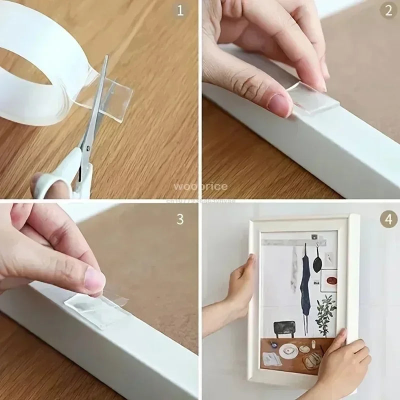Cinta adhesiva Nano de doble cara, cinta adhesiva decorativa extrafuerte, gruesa, transparente, impermeable, pegamento, cosas útiles para el hogar