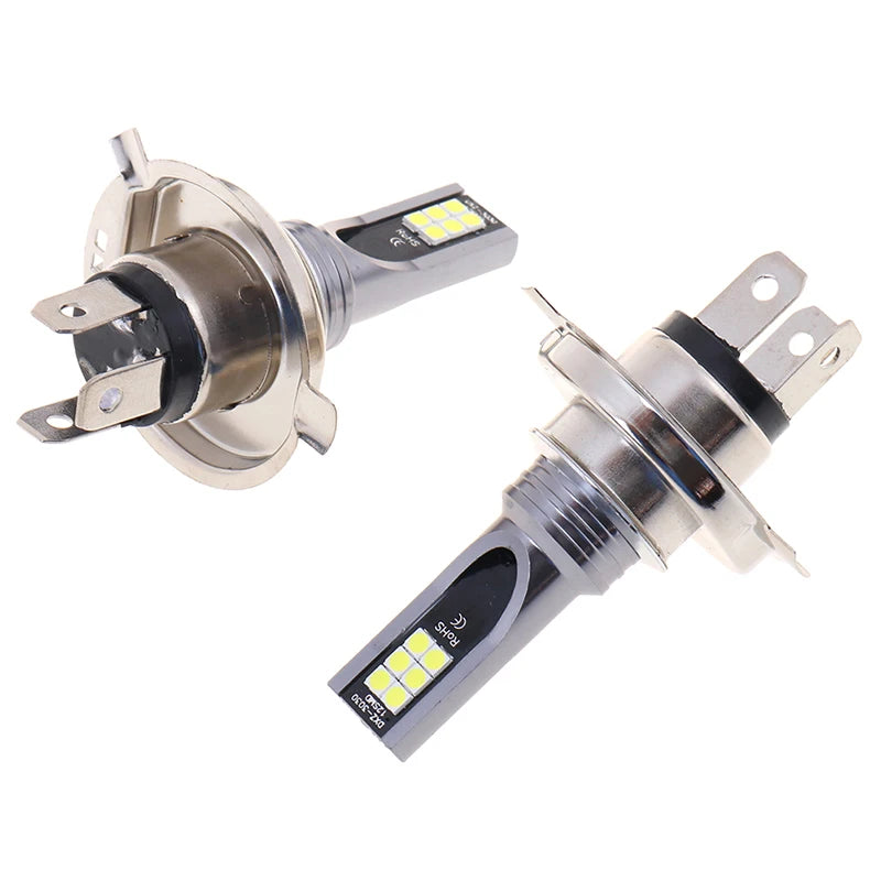 2X H4 200W 12000LM LED luces antiniebla para coche, bombillas de repuesto para faros delanteros automáticos de luz de cruce y carretera