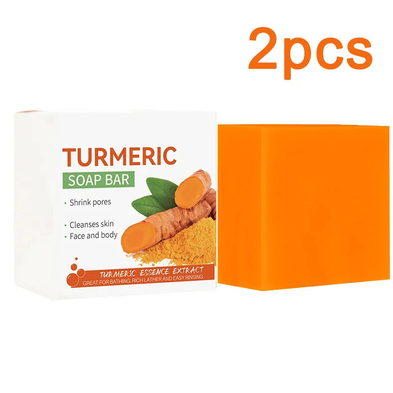 Jabón de cúrcuma hecho a mano, limpieza corporal, aclarador, axilas oscuras, piernas, limpiador facial, cuidado de la piel tierna, belleza