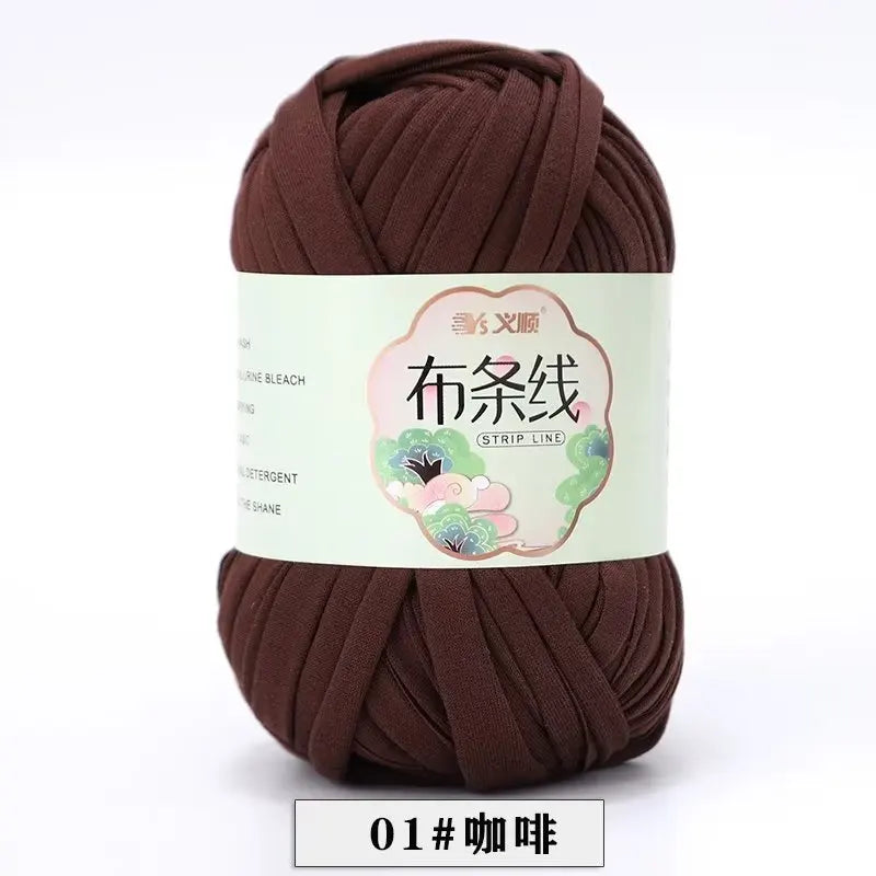 D & D Hilo de tela de 100 g/bola, hilo de tela para camiseta para ganchillo, tejido de punto, hilo de color sólido, proyectos de arte, cesta, bolsa, bricolaje manual