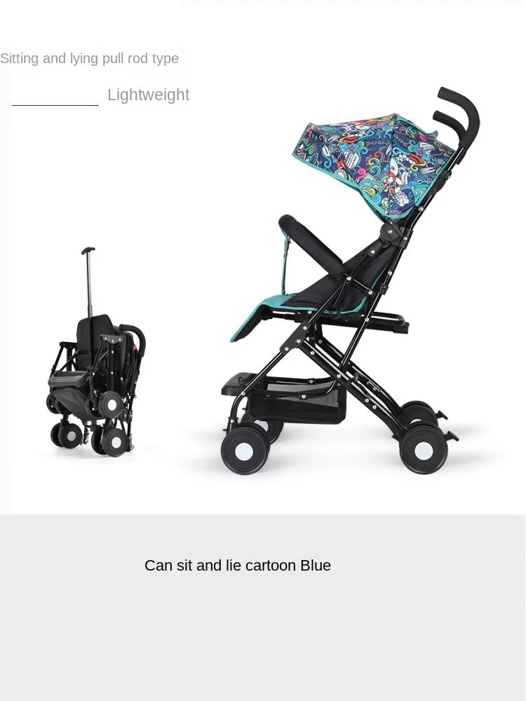 Buggy de bebé, se puede sentar o tumbar, medallón plegable ligero, paraguas, cochecito de bebé de 0 a 3 años, silla de paseo para niños