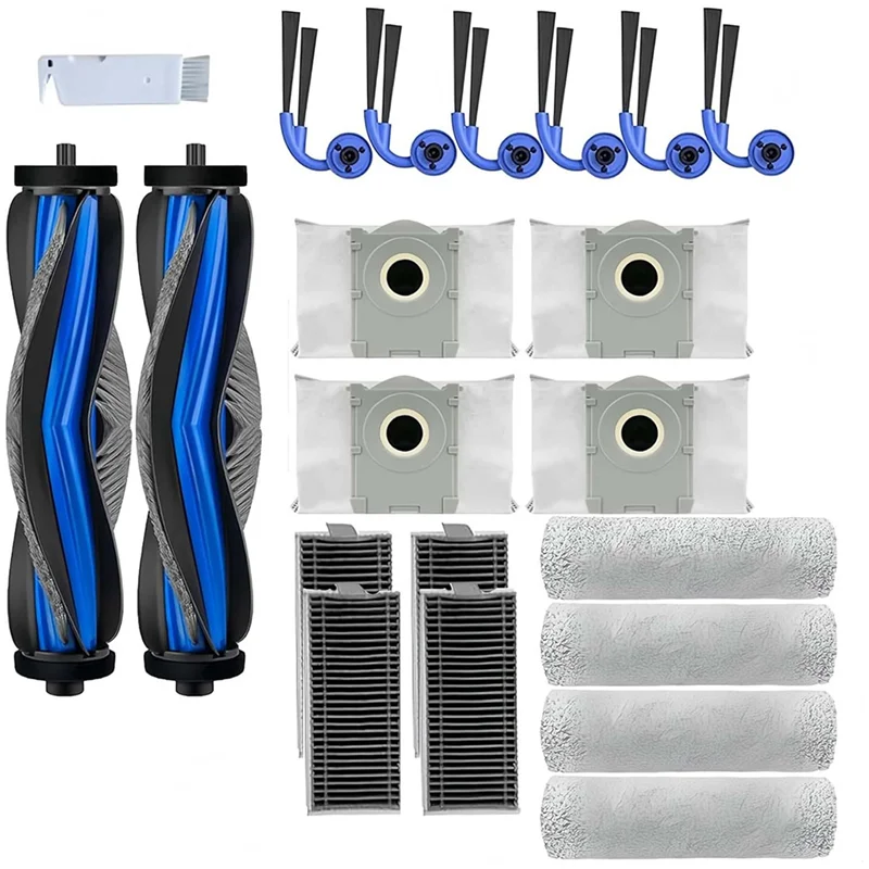 【¡Oferta Flash!】 Kit de repuesto de filtro, paño, rodillo, bolsa para polvo y cepillos laterales principales (21 piezas) para aspiradora Ecovacs Deebot X9 Pro Omni/X9 Pro