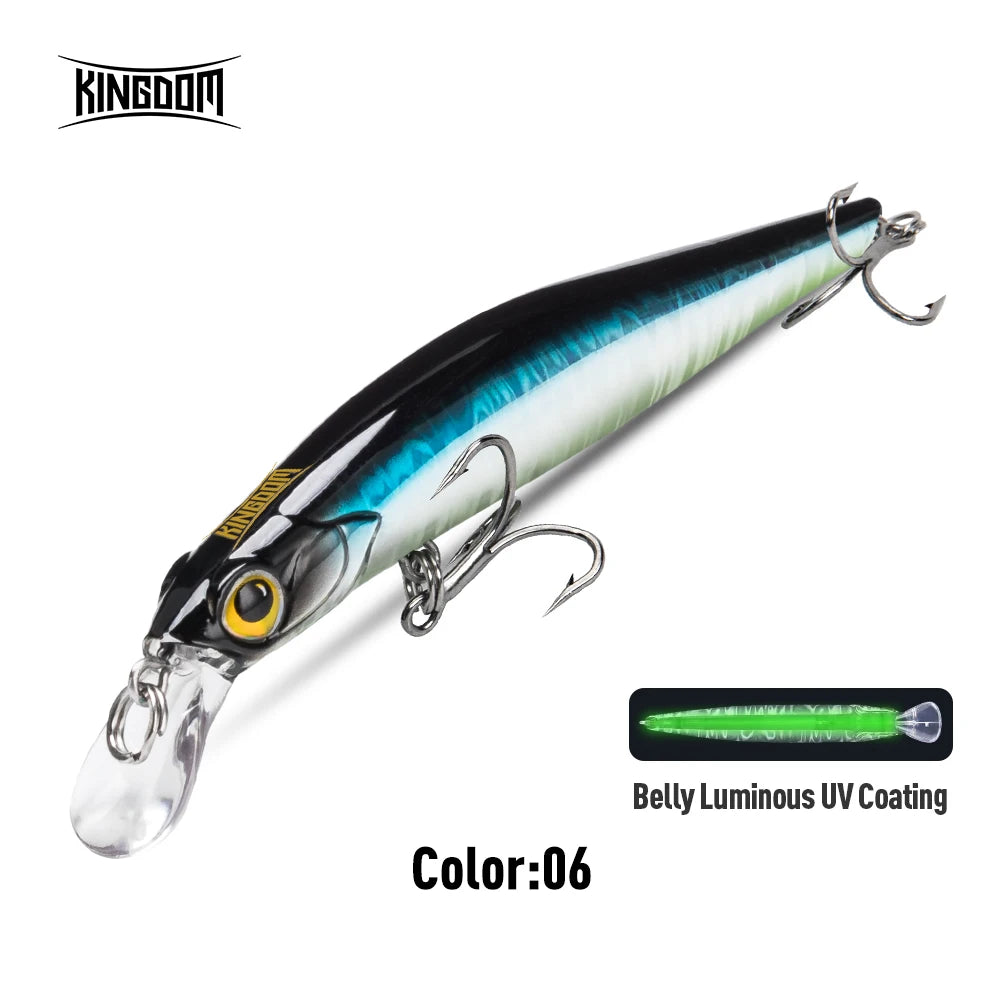 Kingdom Kingart coulant méné leurres de pêche 6g 9g 14g 18.6g Jerkbaits Wobblers d'action réaliste, appâts durs silencieux, bar de mer