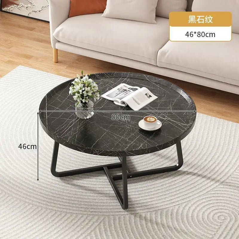 Multifunctional coffee table, modern minimalist living room, combined round side table for home