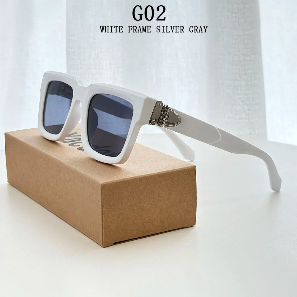 Lunettes de soleil carrées pour femmes et hommes — mode, vintage, 2026