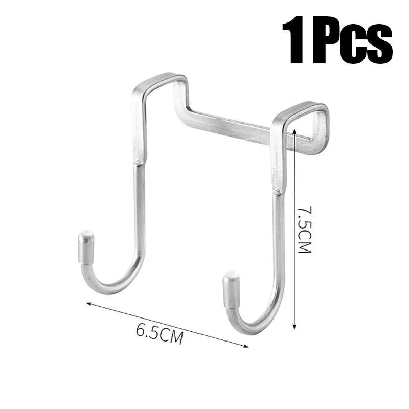 Gancho colgador de puerta de acero inoxidable, gancho de almacenamiento doble en forma de S para baño, cocina, organizador de puerta de pared, ganchos de pared
