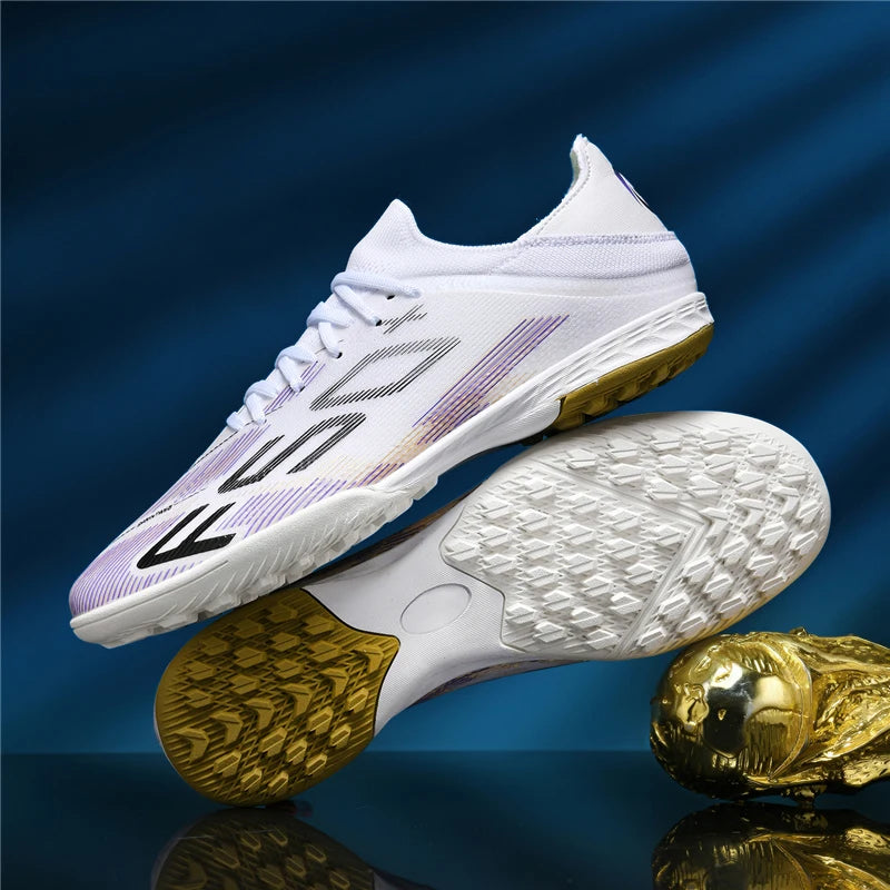 Chaussures de Football Homme Crampons TPR Cuir Verni — Terrain Gazon & Futsal EU 31–48