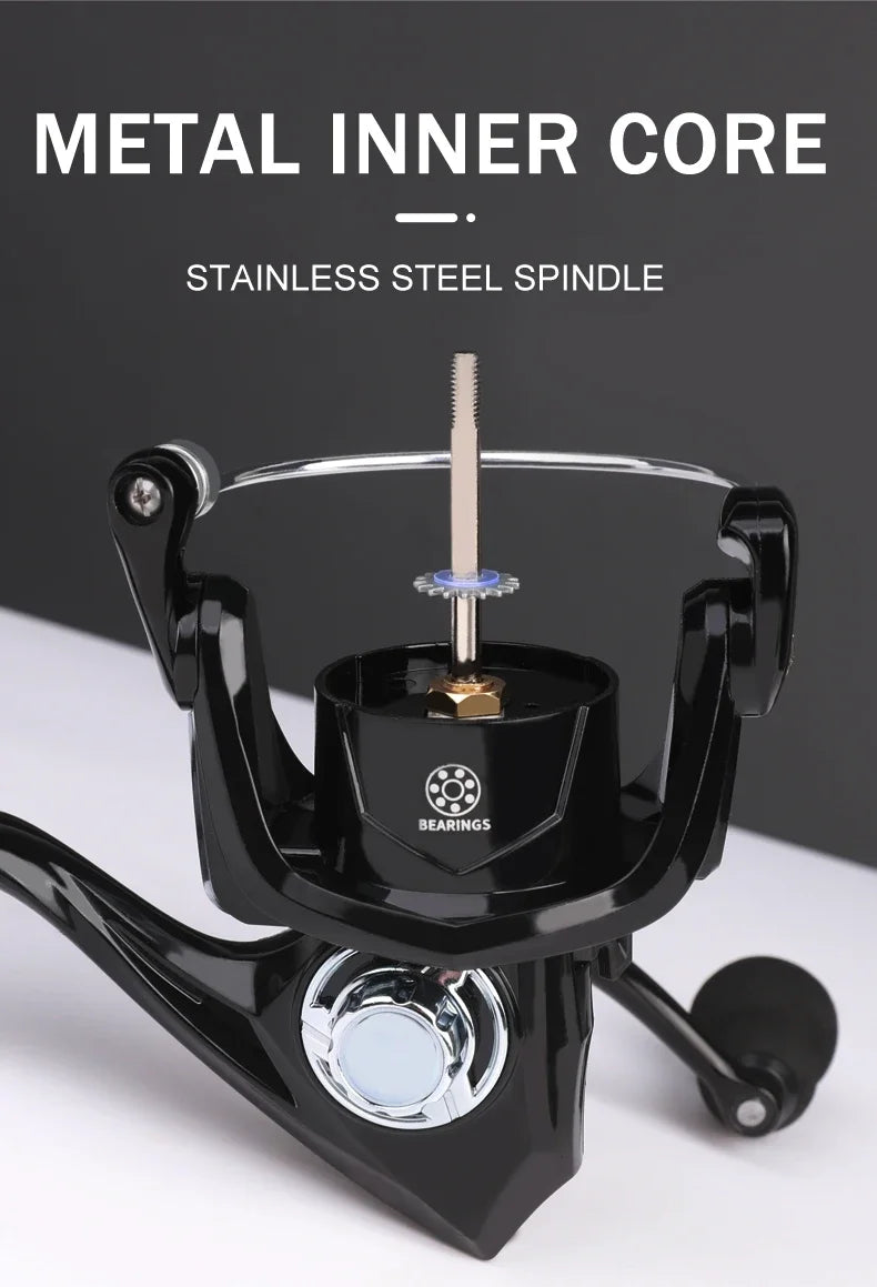 Professionnel Ultra léger 1000 ~ 7000 5.2:1 rapport de vitesse, traînée maximale de 26LB CNC bobine en métal moulinet de pêche pour l'eau douce et salée