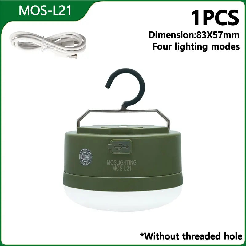 MOSLIGHTING extérieur LED Camping lumière 4 Modes MiNi Portable accrocher tente lampe USB Rechargeable Portable étanche lumière de secours