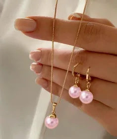 Conjunto de joyas de perlas para mujer, pendientes colgantes, colgante, collar, sencillo, delicado, para uso diario, accesorios de fiesta