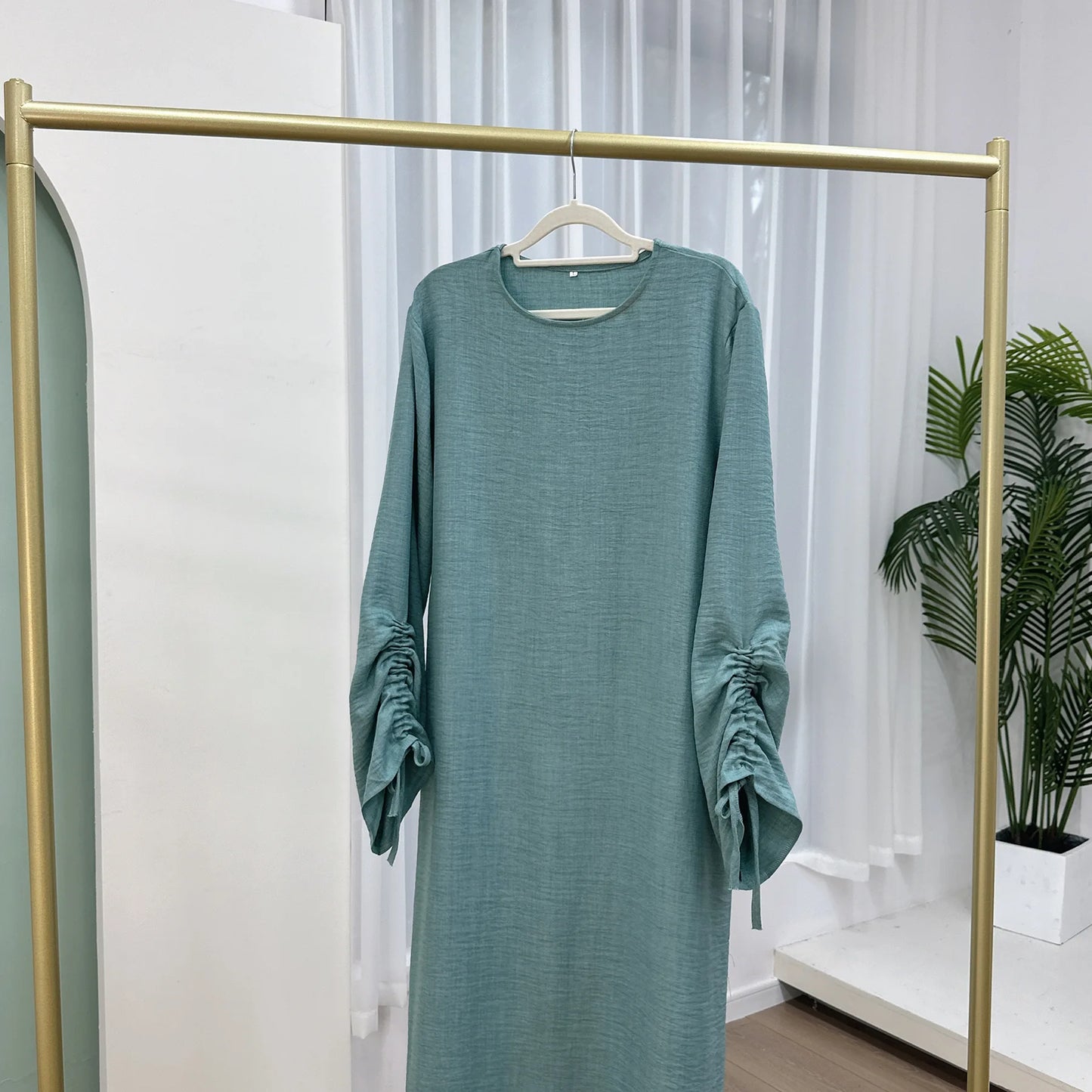 Robe modeste pour femmes musulmanes, arabie saoudite, Eid dubaï, Abaya uni, fête de vacances islamique, couleur unie, turquie, poignets à lacets, vêtements longs, 2024