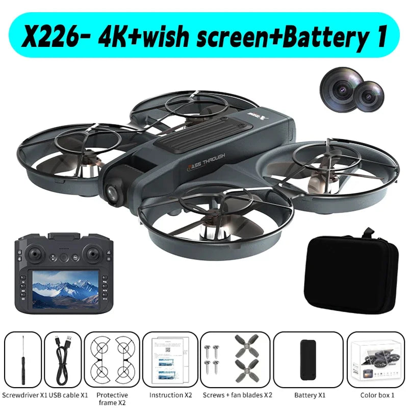Mini drone professionnel 4K — hélicoptère RC, avion avec écran, quadricoptère, jouet cadeau enfants