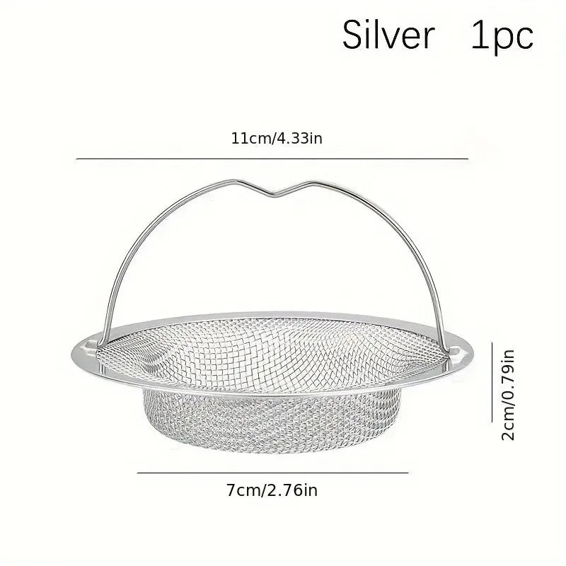 Rejilla de drenaje para fregadero de cocina con asa, fregadero de cocina para RV, colador de desagüe de fregadero, canasta de lavavajillas de acero inoxidable, colador de residuos de fregadero de restaurante, 1 pieza