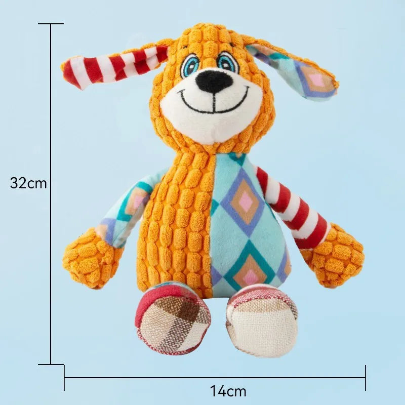 Jouet en peluche pour chien, mignon renard, éléphant, résistant aux morsures, interactif, grinçant, jouet à mâcher, nettoyage des dents de chien, poupée sonore, jouet à mâcher