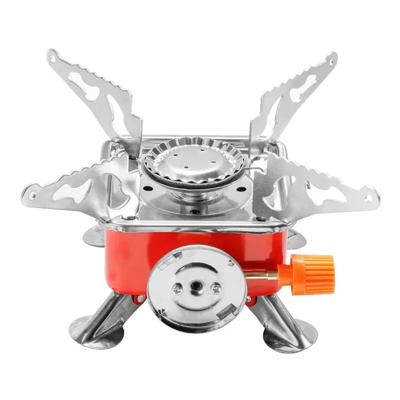 Mini cuisinière carrée d'extérieur, cuisinière à gaz pliante Portable, carte, ustensile de cuisine de Camping, ustensiles de cuisine de voyage ultralégers, équipement de randonnée