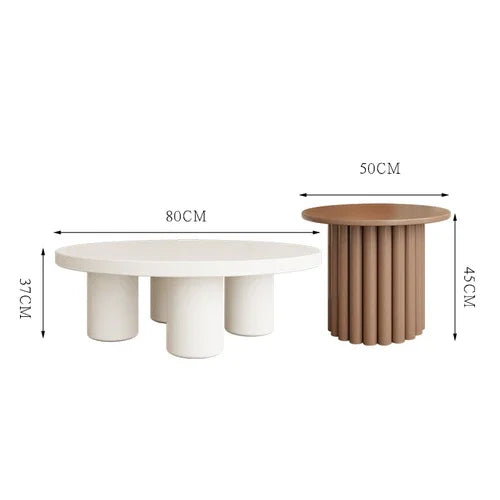 Minimalist Aesthetic White Wooden Round Side Table, Small Simple Coffee Table, Modern Design, Auxiliary Home Furniture
