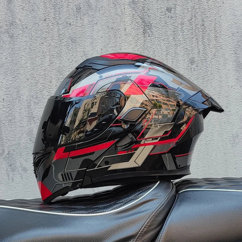 Cascos de moto ORZ doble visera, casco modular abatible aprobado por DOT, casco integral de motocicleta de carreras, casco de motocross DOT