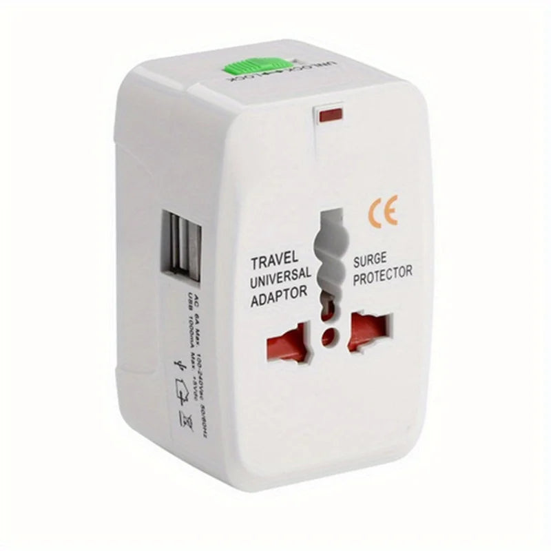 Adaptador universal de viaje, adaptador de corriente internacional compacto para enchufes de EE. UU., UE, Reino Unido, Australia e India