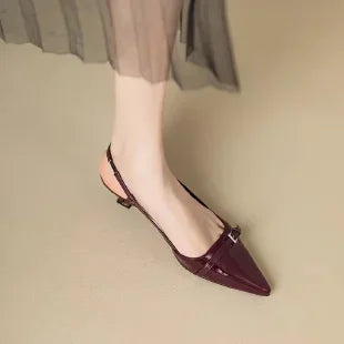 Sandales Femme à Charme Rétro Bordeaux — Style Élégant Été